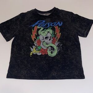 Logo Kids Black T-Shirt with Green Snake Graphic